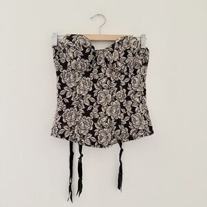 Vintage Y2K Empire Intimates Brocade Corset Bustier Garter Top 34C USA